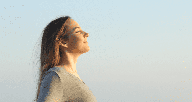breathing woman